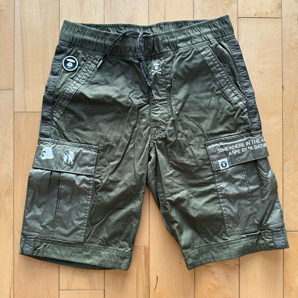 BAPE Green Cargo Shorts